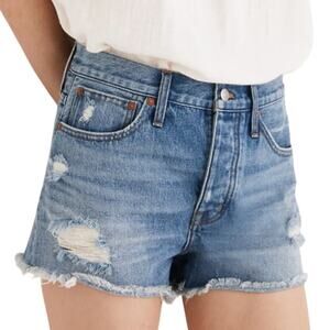 Madewell 27 Relaxed Denim Shorts in Homecrest Wash Ripped Edition Cut Off